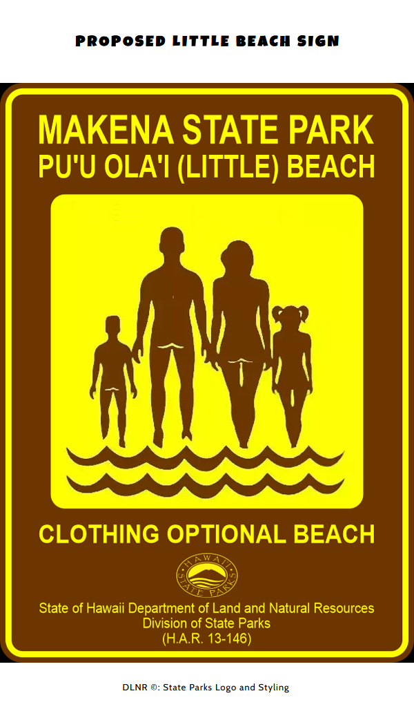 PROPOSED LITTLE BEACH SIGN - Maui, Hawai'i